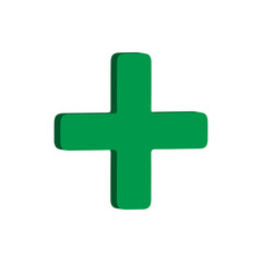 Obraz premium Clean Green Plus Sign 3D Icon for Add, Medical & UI Interface Design – Modern Minimal Symbol – Transparent Background