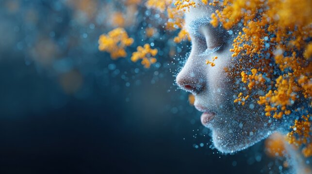 Visual concept of discomfort during flowering season in natural surroundings.