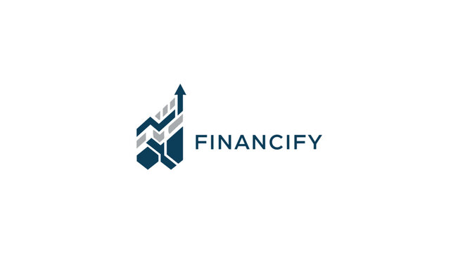Financify Logo Design with Arrow Graph.
