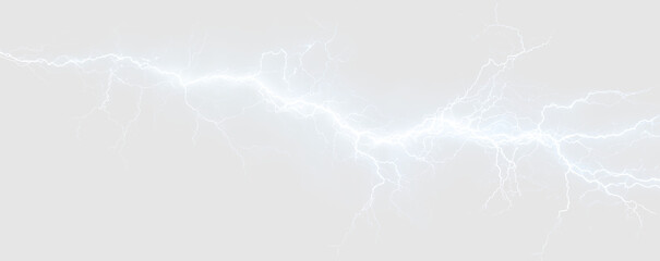 Dynamic electric storm scene with glowing blue lightning bolts, bright energy flashes, stormy clouds, and dramatic atmospheric weather effects. © Serhii