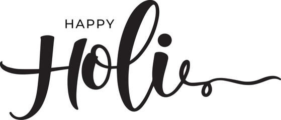 Happy holi typography lettering designs minimal festive calligraphy 