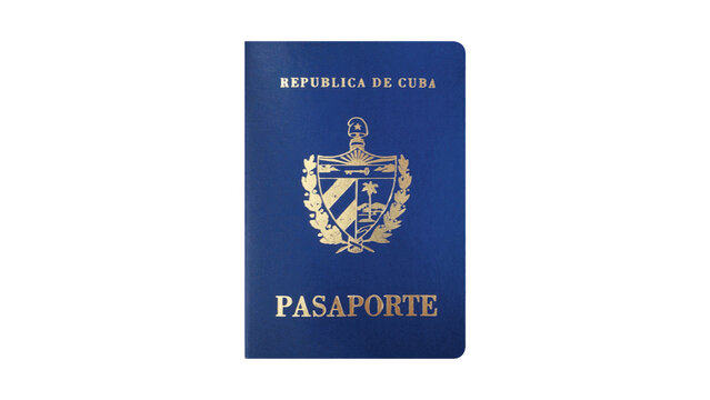 Cuban passport on transparent background