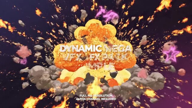 Create dynamic action effects with dynamic mega VFX pack for games and animation projects in easy steps