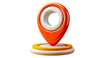 Pinpoint Perfection: A vibrant, 3D rendered location pin stands out on a clean backdrop, its design a beacon for direction and destination.