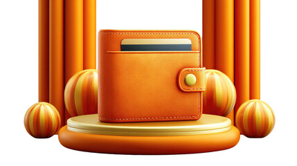 Digital Wallet in Focus: A visually stunning presentation of a digital wallet, set against a backdrop of modern design elements and a sleek podium.