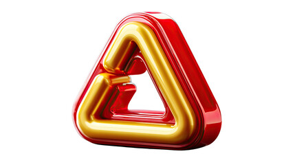 Geometric Harmony: A vibrant abstract composition features a striking golden triangle nested within a bold red frame, offering a contemporary design aesthetic and dynamic visual interest.