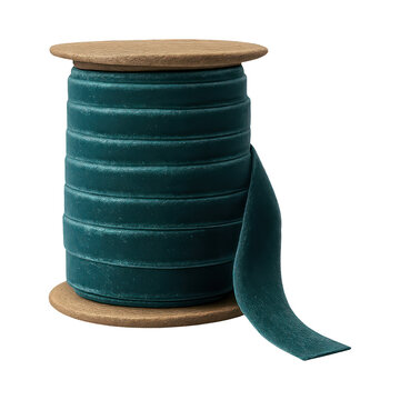 PNG Elegant teal velvet ribbon spool