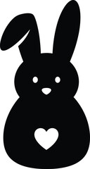 Obraz premium rabbit with heart Vector illustration