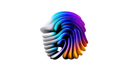 Abstract Flowing Face: An artistic, abstract rendering of a face composed of flowing, interwoven lines and gradients. The image exudes a sense of fluidity, creativity, and modern design.