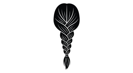 Intricate braided hairstyle design a striking black silhouette © Jesmin