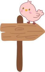 wooden sign with bird