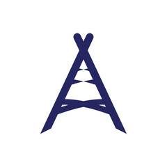 Abstract Transmission Tower Icon Representing Communication, Power, and Network Connectivity