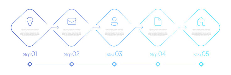 A 5-step level infographic visually simplifies processes like project stages, sales funnels, or hierarchies using ladders, pyramids, or timelines. © fire