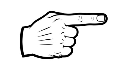 Fototapeta premium Hand with Index Finger Pointing Right on Isolated White Background