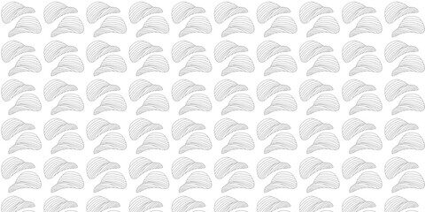 A seamless pattern of light gray potato chips, perfect for packaging or backgrounds