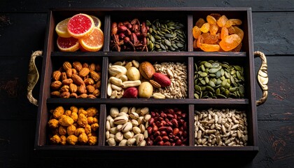 Festive Asian Lunar New Year feast with whole fish, spring rolls and dumplings