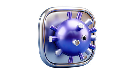 3D Rendering of a Coronavirus: A detailed 3D rendering presents a vibrant, stylized depiction of a coronavirus particle.