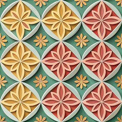 Fototapeta premium Seamless vintage floral damask pattern with golden flowers for wallpaper and textile design
