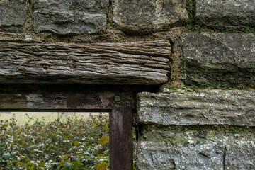 old stone doorway and wall