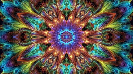 Cosmic mandala of swirling colors and infinite energy patterns