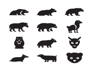 Striking arctic animals silhouette with dramatic icy landscape © Saad