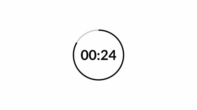 30-second timer countdown from 30 to 0 seconds, 30-second countdown animation.