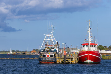 Fishing boats in the harbour of Heiligenhafen, Schleswig-Holstein, Germany, Europe