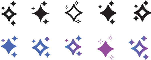  Artificial intelligence sign.  gradient sparkles .Generative AI logo icon magic sparkle stars symbol . © SOHIDUL