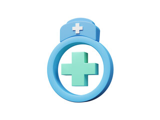 Obraz premium International nurse day icon isolated on transparent background, medical help and health care concept. Happy nurses day. Design for web banner, cards, prints, social media, poster, flyer. 3d rendering