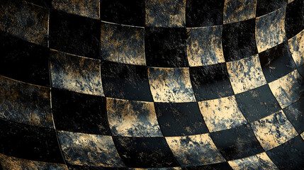 Abstract grunge checkered pattern background with textured squares and vintage style.