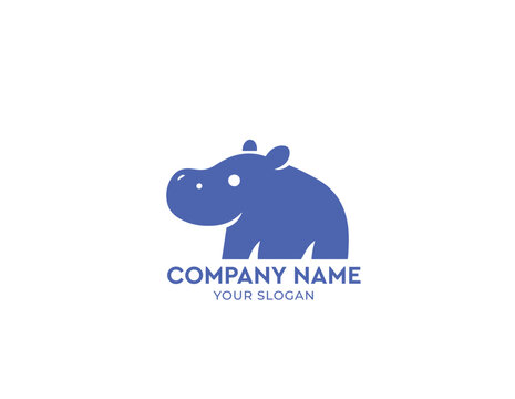 Abstract baby hippopotamus vector, boho baby animals, cute animal isolated, funny hipo, adorable hippopotamus for print, vector illustration