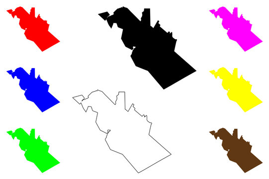 Polokwane city (Republic of South Africa, RSA) map vector illustration, scribble sketch Pietersburg map