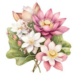 Elegant Pink and White Floral Arrangement Black Background