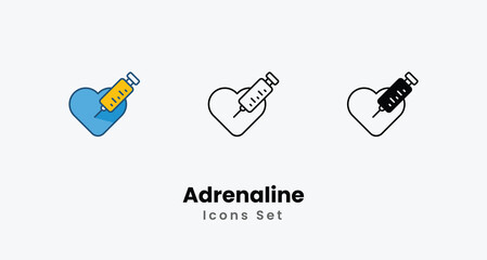 Adrenaline icons vector set stock illustration © Hexagon Designes