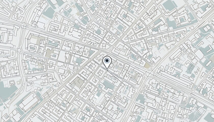 Obraz premium Aerial city map background showing urban blocks and road network from above