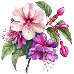 Vibrant Flowering Plant with Pink and Purple Blooms