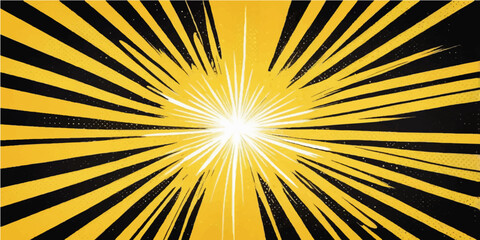 Fototapeta premium Yellow burst abstract background with rays and sunbeam design