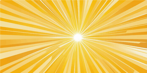 Abstract yellow sunburst background with bright rays and glowing light effects for summer design