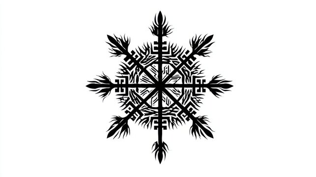 Viking Compass Helm of Awe Symbol Black