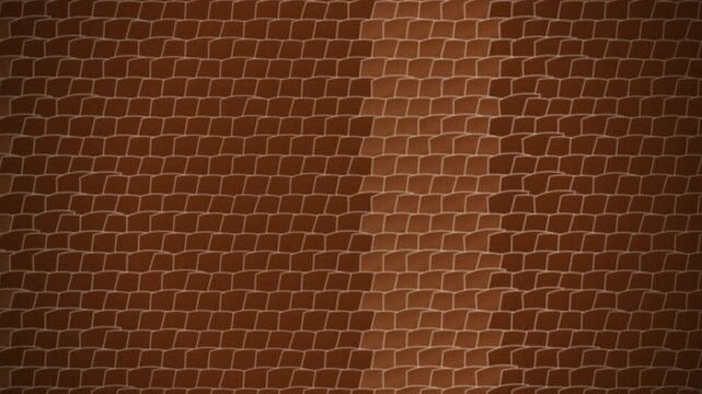 Seamless Brown Reptile Snakeskin Leather Pattern with Subtle Moving Light Highlights