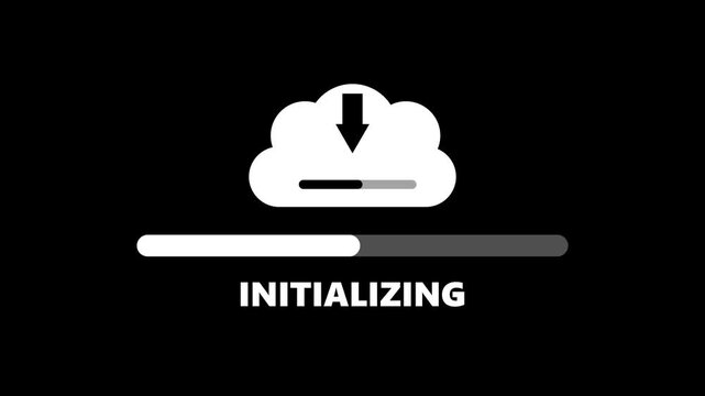 Cloud Download Progress Bar Animation Initializing Loading animation cloud download symbol