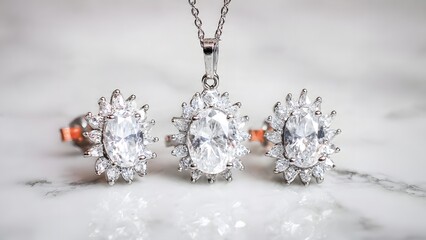 Luxurious gemstone necklaces displayed on black velvet stands, showcasing sparkling elegance and high-end jewelry craftsmanship in a boutique showcase.