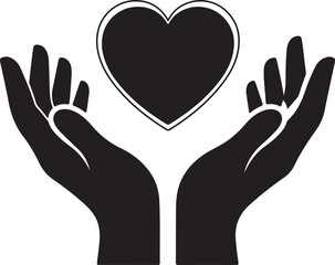 Obraz premium hands holding heart icon vector