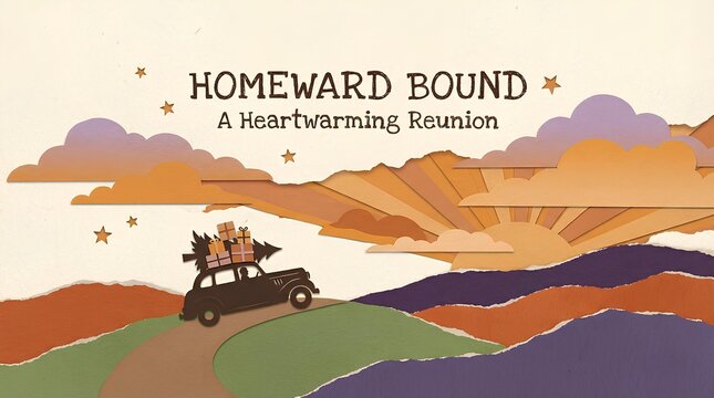 Retro Style Homeward Bound Illustration for Eid Mudik