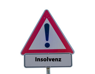 Insolvenz Schild freigestellt