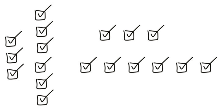 hand drawn checklist icons vector silhouette