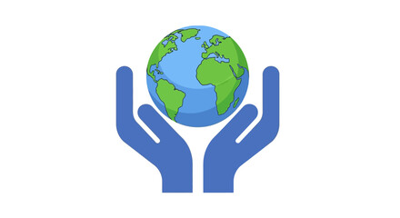 Fototapeta premium Hands holding the planet Earth symbolizing care and protection.
