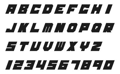 Black Block Font Italic (English Alphabet)