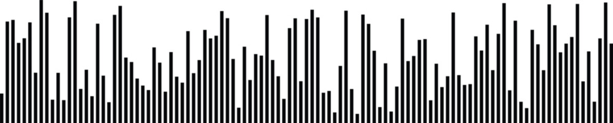 Sound wave equalizer bars, abstract digital audio visualization