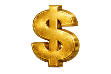 Obraz premium Gold dollar sign 3d render representing finance, banking, business, currency, wealth, and market success, transparent background